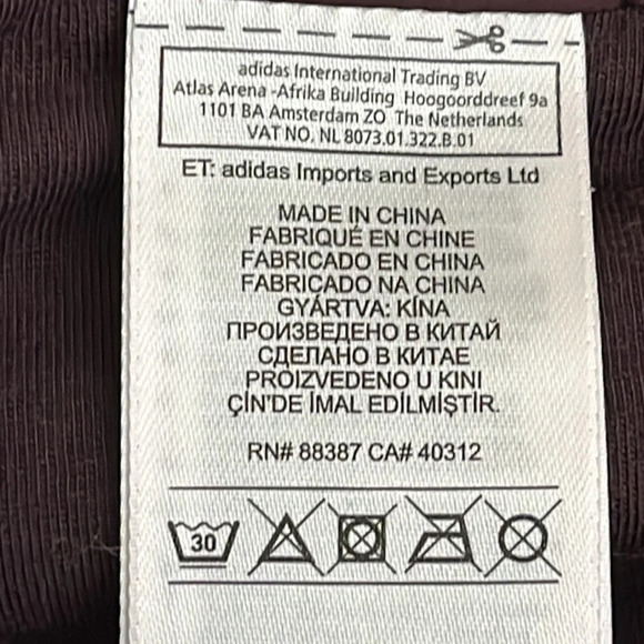 Stella McCartney x Adidas Quilted Pants in Burgundy - Size Large - Picture 8 of 11